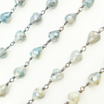 Load image into Gallery viewer, Coated Quartz Tear Drop Shape Oxidized Wire Chain