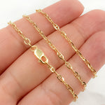 Load image into Gallery viewer, 14K Solid Gold Diamond Cut Marina Link Chain