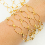 Load image into Gallery viewer, V155GP. Gold Plated 925 Sterling Silver Oval Long and Short Link