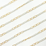 Load image into Gallery viewer, 2453CTT. Gold Filled and Sterling Silver Long and Short Link Chain