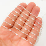 Load image into Gallery viewer, Sterling Silver White Color Opal Enamel Cable Chain