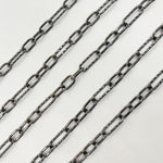 Load image into Gallery viewer, Black Rhodium Sterling Silver Smooth and Diamond Cut Paperclip Chain