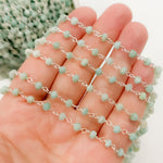 Load image into Gallery viewer, Amazonite White Sterling Silver Wire Chain
