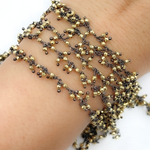 Load image into Gallery viewer, Golden Pyrite Cluster Dangle Oxidized Wire Chain.