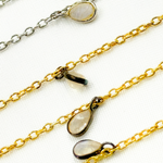 Load image into Gallery viewer, White Moonstone Pear Shape Dangle Wire Chain.