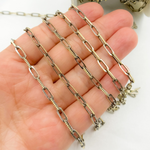 Load image into Gallery viewer, Two Tone Black Rhodium and Gold Plated Paperclip Textured Chain
