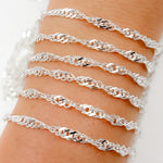 Load image into Gallery viewer, Sterling Silver Singapore Link Chain