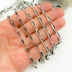 Load image into Gallery viewer, Z114SB. Two Tone Black Rhodium and 925 Sterling Silver Paperclip Chain
