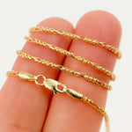 Load image into Gallery viewer, 14K Solid Gold Round Figaro Link Chain
