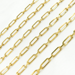Load image into Gallery viewer, Z47GP. Gold Plated 925 Sterling Silver Diamond Cut Paperclip Link Chain