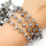 Load image into Gallery viewer, Coated Moonstone Oxidized Wire Chain.