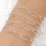 Load image into Gallery viewer, Sterling Silver Smooth Marquise Shape Link Chain