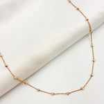 Load image into Gallery viewer, Rose Gold Plated and White Sterling Silver Satellite Necklace