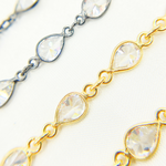 Load image into Gallery viewer, Cubic Zirconia Pear Shape Connected Chain