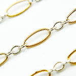 Load image into Gallery viewer, XM2131KTT. Two Tone Oval and Round Textured Links Chain
