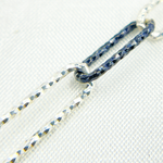Load image into Gallery viewer, Black Rhodium & White Silver 925 Sterling Silver Diamond Cut Paperclip Chain