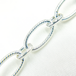 Load image into Gallery viewer, Sterling Silver Textured & Smooth Oval Links Chain