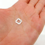Load image into Gallery viewer, 10MM White Sterling Silver Brushed Flower Connector