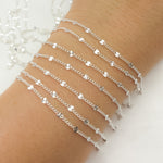 Load image into Gallery viewer, Sterling Silver Curb and Diamond Cut Marina Link Chain