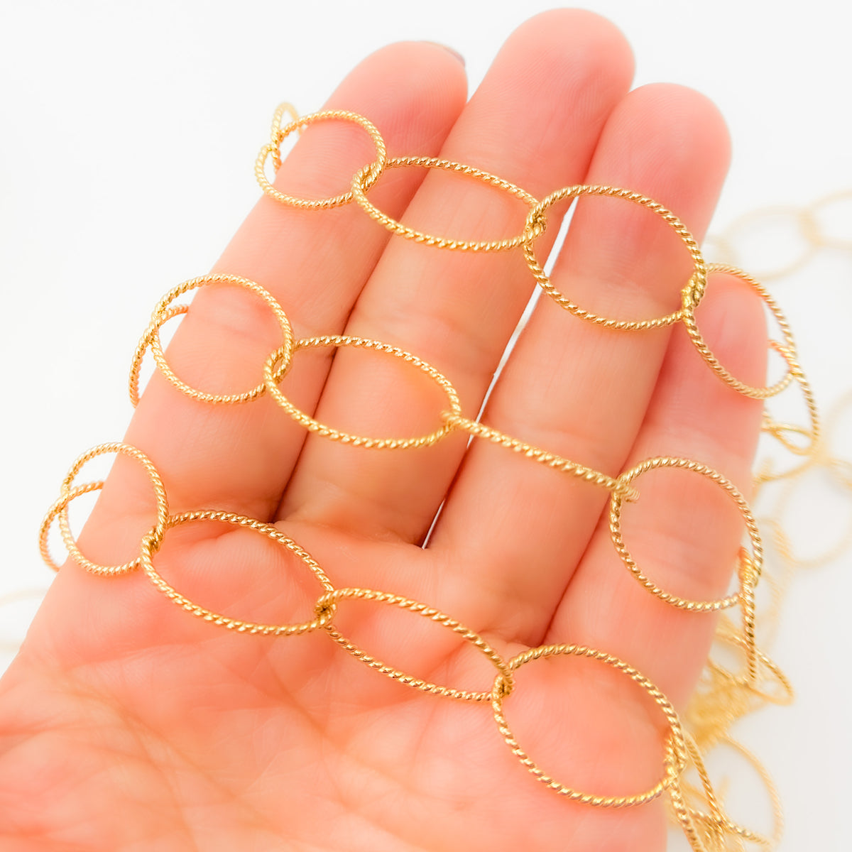 674TWGF. 14k Gold Filled Twisted Oval Link Chain