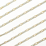 Load image into Gallery viewer, 2431CTT. Gold Filled and Sterling Silver Figaro Style Chain