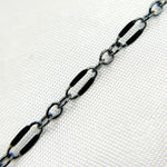 Load image into Gallery viewer, Blue Black Rhodium Sterling Silver Flat Marina Chain