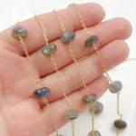 Load image into Gallery viewer, Labradorite Gold Plated Wire Chain.