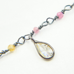 Load image into Gallery viewer, Multi Tourmaline & CZ Dangle Oxidized Wire Chain