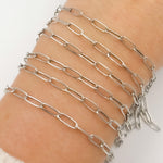 Load image into Gallery viewer, Oxidized Sterling Silver Smooth Paperclip Chain