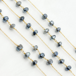 Load image into Gallery viewer, Coated Labradorite Gold Plated Wire Chain.
