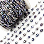 Load image into Gallery viewer, Peacock Pearl Oval Shape Sterling Silver Wire Chain