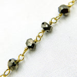 Load image into Gallery viewer, Pyrite Gold Plated 925 Sterling Silver Wire Chain.