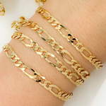 Load image into Gallery viewer, Gold Plated 925 Sterling Silver Ultra Flat Figaro Chain.