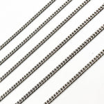 Load image into Gallery viewer, Oxidized Sterling Silver Flat Curb Chain
