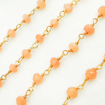 Load image into Gallery viewer, Peach Moonstone Gold Plated Wire Chain