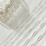 Load image into Gallery viewer, Sterling Silver Smooth & Diamond Cut Paperclip Chain