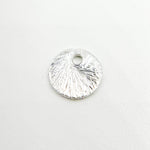 Load image into Gallery viewer, White Sterling Silver Brushed Round Flat Disc Charm with a Single Hole