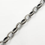 Load image into Gallery viewer, Oxidized Sterling Silver Textured Oval Link Chain
