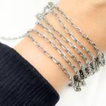Load image into Gallery viewer, Oxidized Sterling Silver Diamond Cut Marina Chain