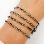 Load image into Gallery viewer, 569OX. Oxidized Sterling Silver Twisted Oval and 3-Round Links Chain