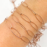 Load image into Gallery viewer, Rose Gold Plated Sterling Silver Diamond Cut Oval Link Chain
