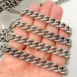 Load image into Gallery viewer, Oxidized Sterling Silver Smooth Curb Chain