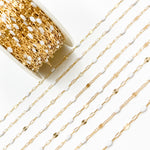 Load image into Gallery viewer, V295WTGF. 14K Gold Filled White Color Enamel with Paperclip and Diamond Cut Marina Links