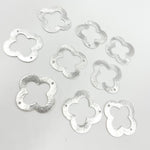 Load image into Gallery viewer, 20MM White Sterling Silver Brushed Flower Connector