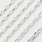 Load image into Gallery viewer, Sterling Silver Cable Oval Diamond Cut Link Chain