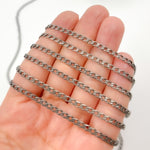 Load image into Gallery viewer, Oxidized Sterling Silver Curb Chain
