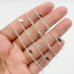 Load image into Gallery viewer, V311SS. Sterling Silver Fancy Dangle Cross-Link Chain