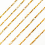 Load image into Gallery viewer, 14K Solid Gold Round Figaro Link Chain