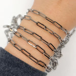 Load image into Gallery viewer, Oxidized Sterling Silver Paperclip Chain