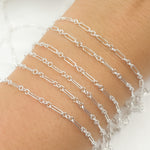 Load image into Gallery viewer, Sterling Silver Long & Short Link Chain